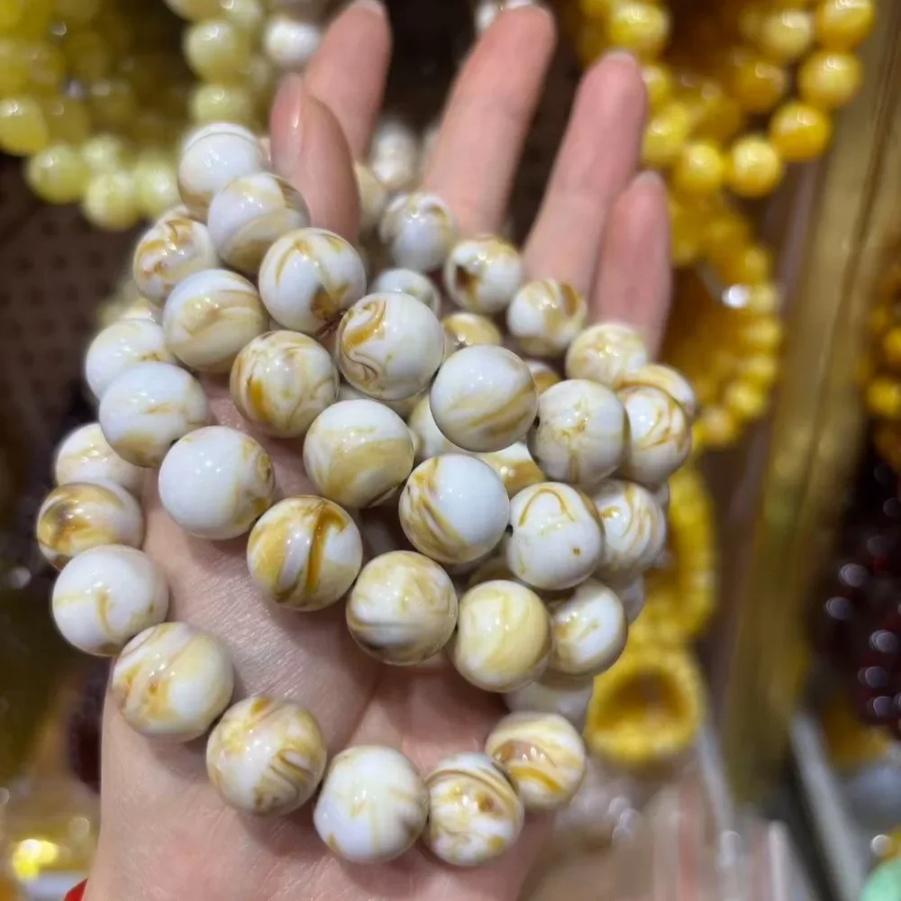 Natural Beeswax Chicken Oil Yellow String Exquisite Fashion Luxury Amber Bracelet Men and Women Holiday Gift
