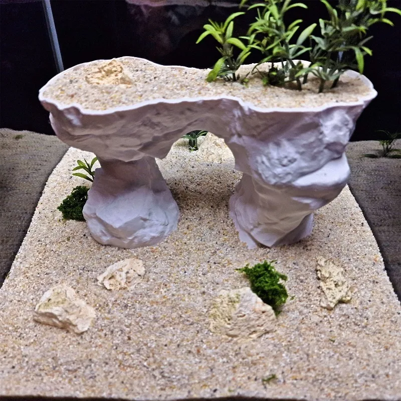 Reptile Hideout Cave Simulation Rock Habitat Decor Desert Terrarium Ornament for Gecko Lizard Frog Snake Breeding Box Shelter
