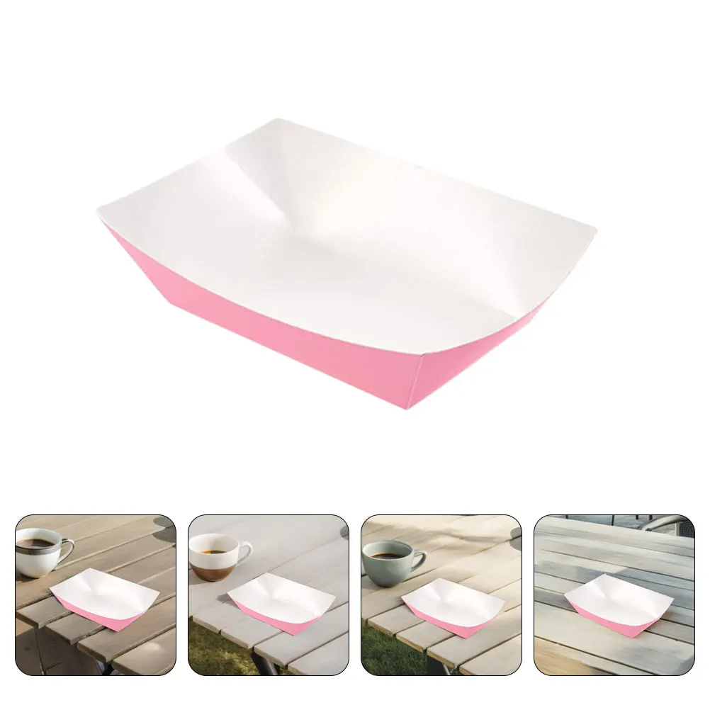 60 barcos para servir tacos: bandejas de papel desechables para comida, patatas fritas, hamburguesas, perritos calientes, palomitas de maíz y Sushi, servicio Kraft resistente