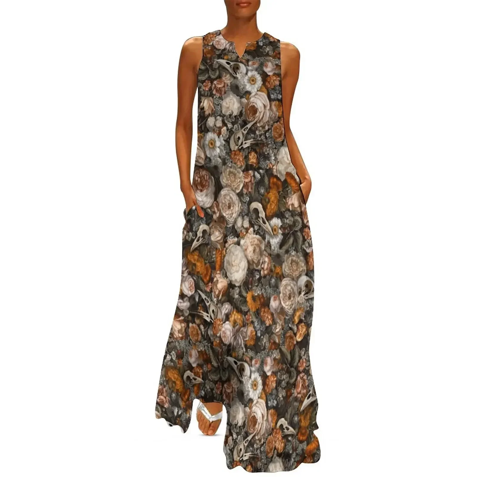 

Baroque Macabre Long Dress luxury dresses summer dress summer dress daily Women's summer dresses