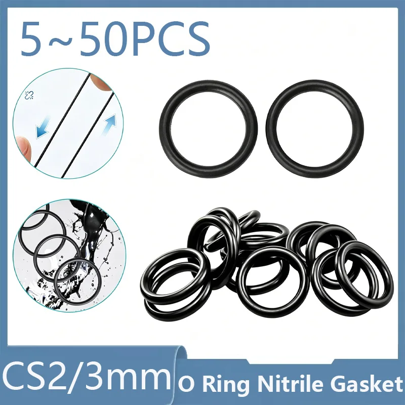 O Ring NBR Oring CS 2/3mm Nitrile Rubber Round Sealing Gasket Corrosion Oil Resistant Car Plumbing Faucet O-ring