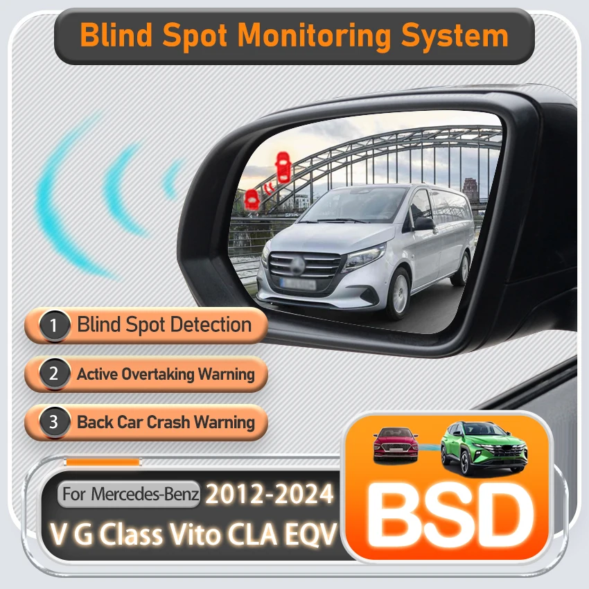 Car Blind Spot Detection System For Mercedes-Benz V G Class Vito CLA EQV 2012-2024 BSD BSA BSM Radar Detector Cars Mirror