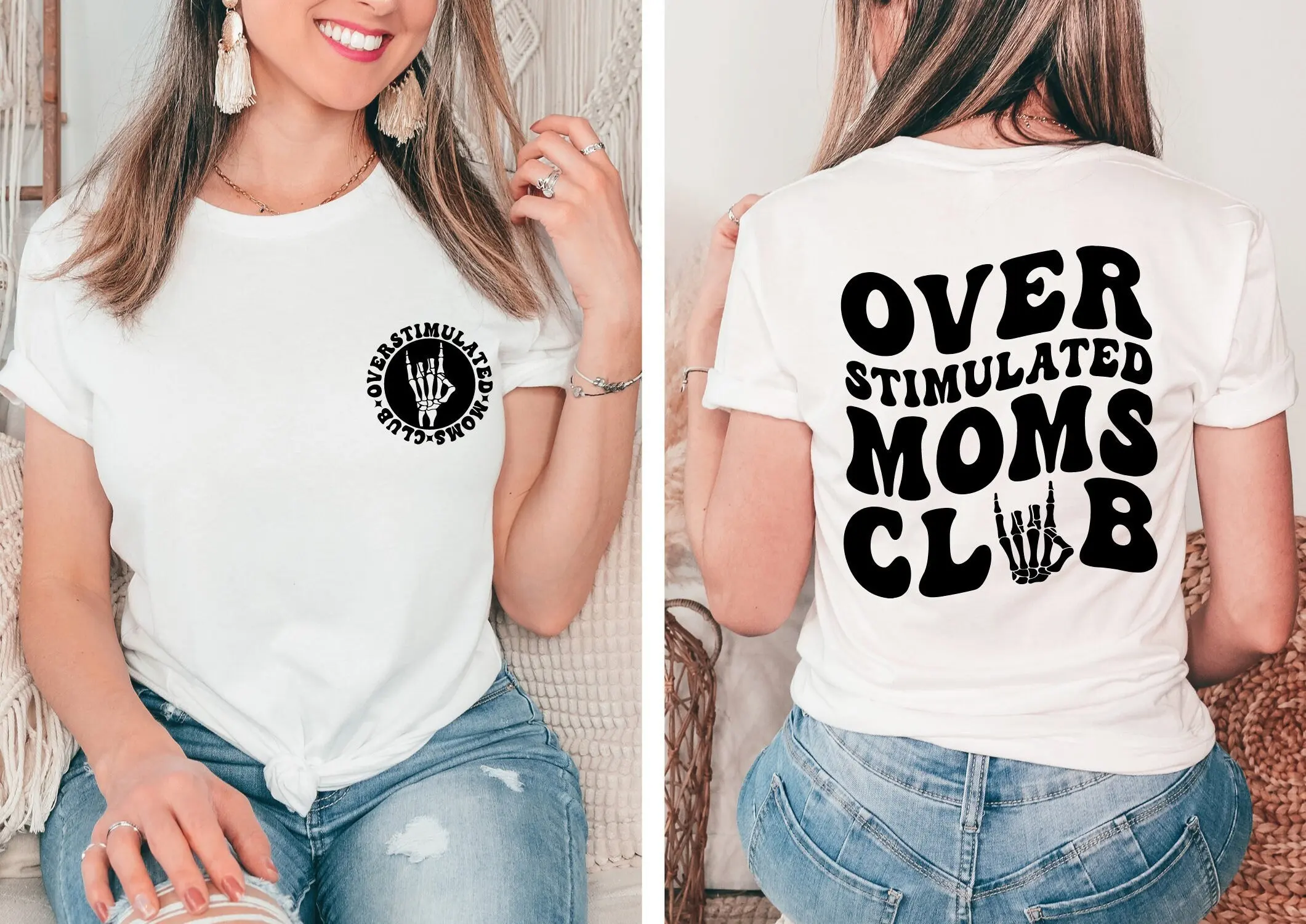 Over Stimulated Moms Club T Shirt Cool Mom For Best Life Cute Retro Funny