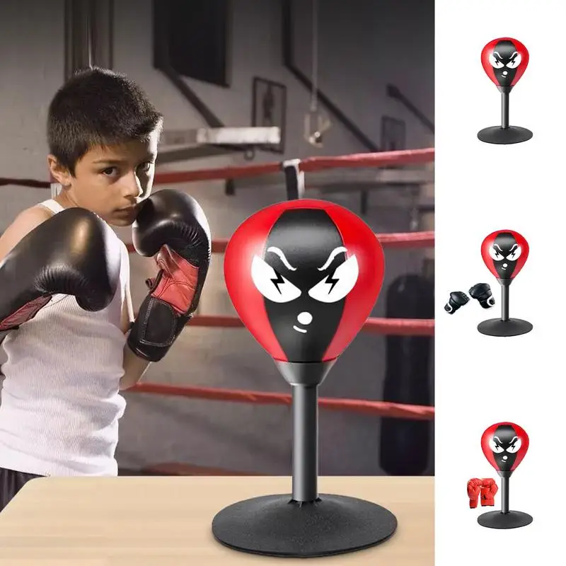 Desk Punching Bag PU Leather Heavy Duty Stress Ball Desk Boxing Punching Bag fun Relieve Stress Game For Both Adults And Kids