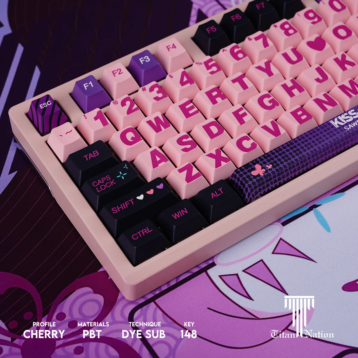 Titan Nation Theme Keycap 148key Pbt Cherry Profile Pbt Hot Sublimation Mechanical Keyboard Animation Peripheral Keycap