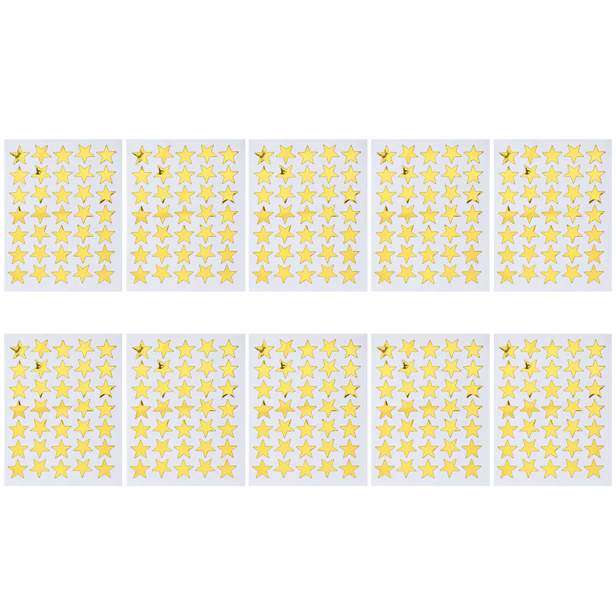 

10 шт. золотых блестящих наклеек-звездочек из ПВХ, самоклеящиеся, из высококачественного материала, идеально подходят для поощрения студентов, маркировки в классе, оценочных листов