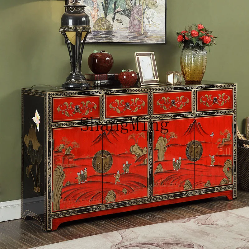 

SM Household storage and dining side cabinets Chinese entry cabinets Painted cabinets Living room entrance hall