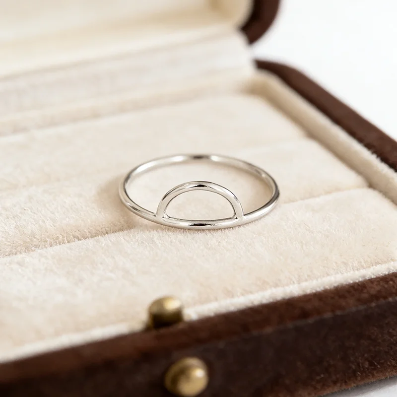 

925 Sterling Silver 5mm Single Arch Ring Wholesale Bulk DIY Minimalist Jewelry Arc Ring