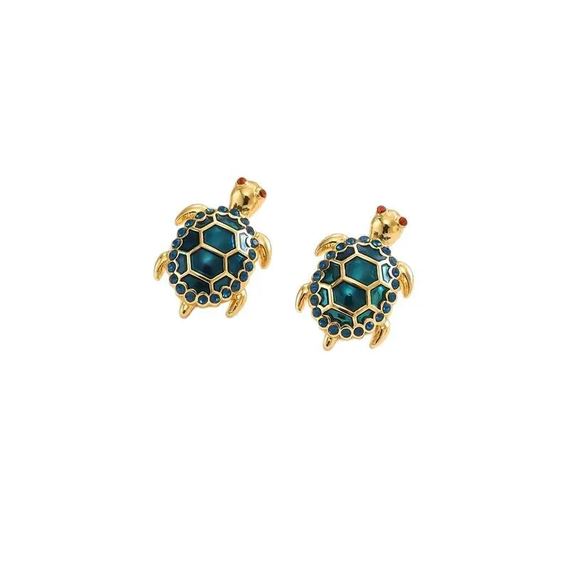 Antique Style Sea Turtle Studs, Minimalist Reptile Earrings, Dainty Nautical Theme Jewelry Wholesale