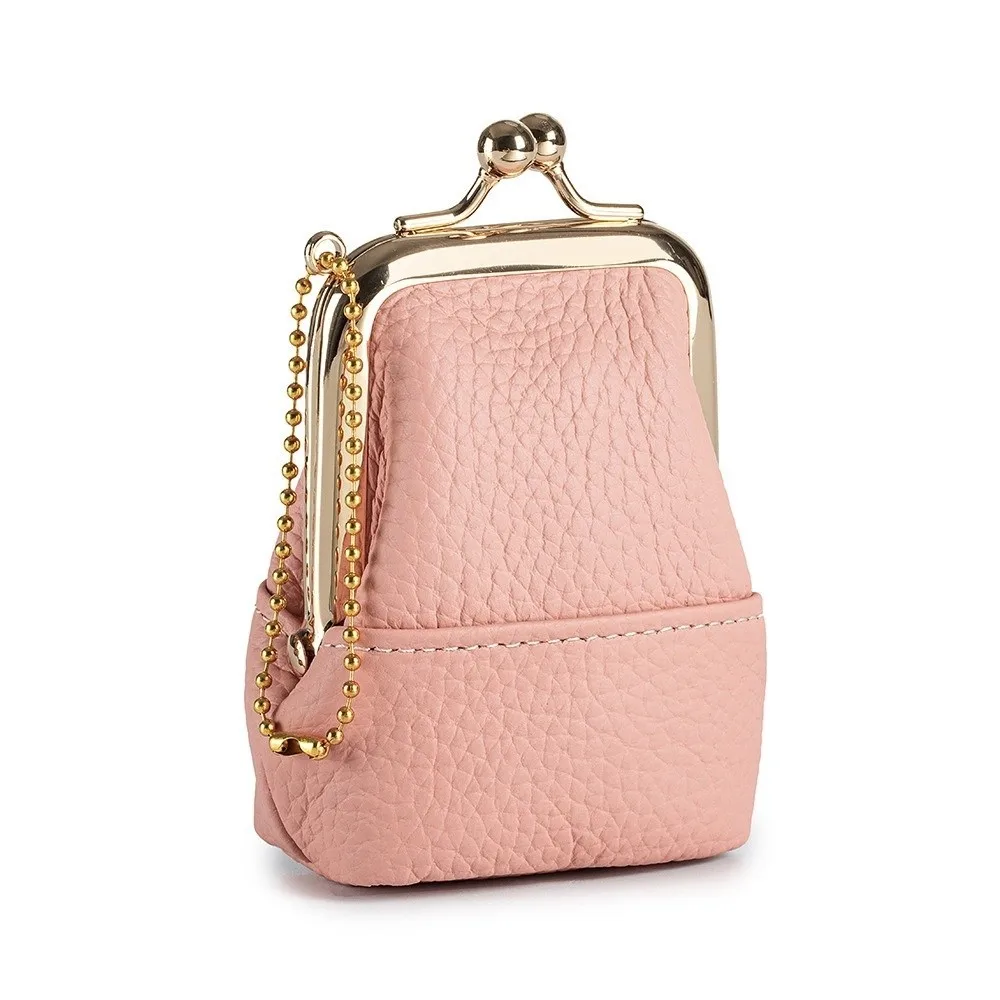 PU Leather Kisslock Coin Purse Tiny Size Kisslock Closure Compact Mini Bag Multi-purpose Women Design Mini Jewelry Case