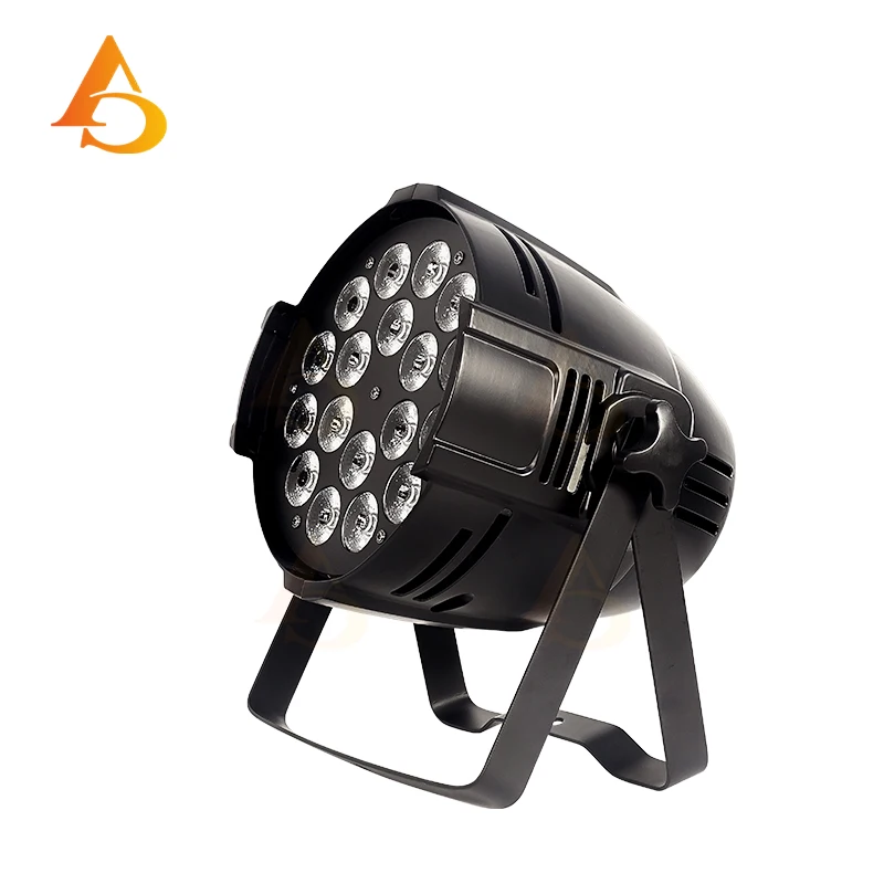 DMX 18x18 واط RGBWA UV 6in1 LED Par Light DMX 6-Color Par Light RGBWA UV المرحلة DJ معدات الإضاءة