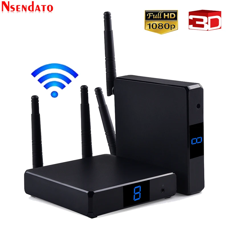 Measy FHD686 5.8 جيجا هرتز 200 متر لاسلكي HDMI متوافق مع جهاز إرسال الفيديو المرسل استقبال موسع أطقم للكمبيوتر TV صندوق DVD العارض