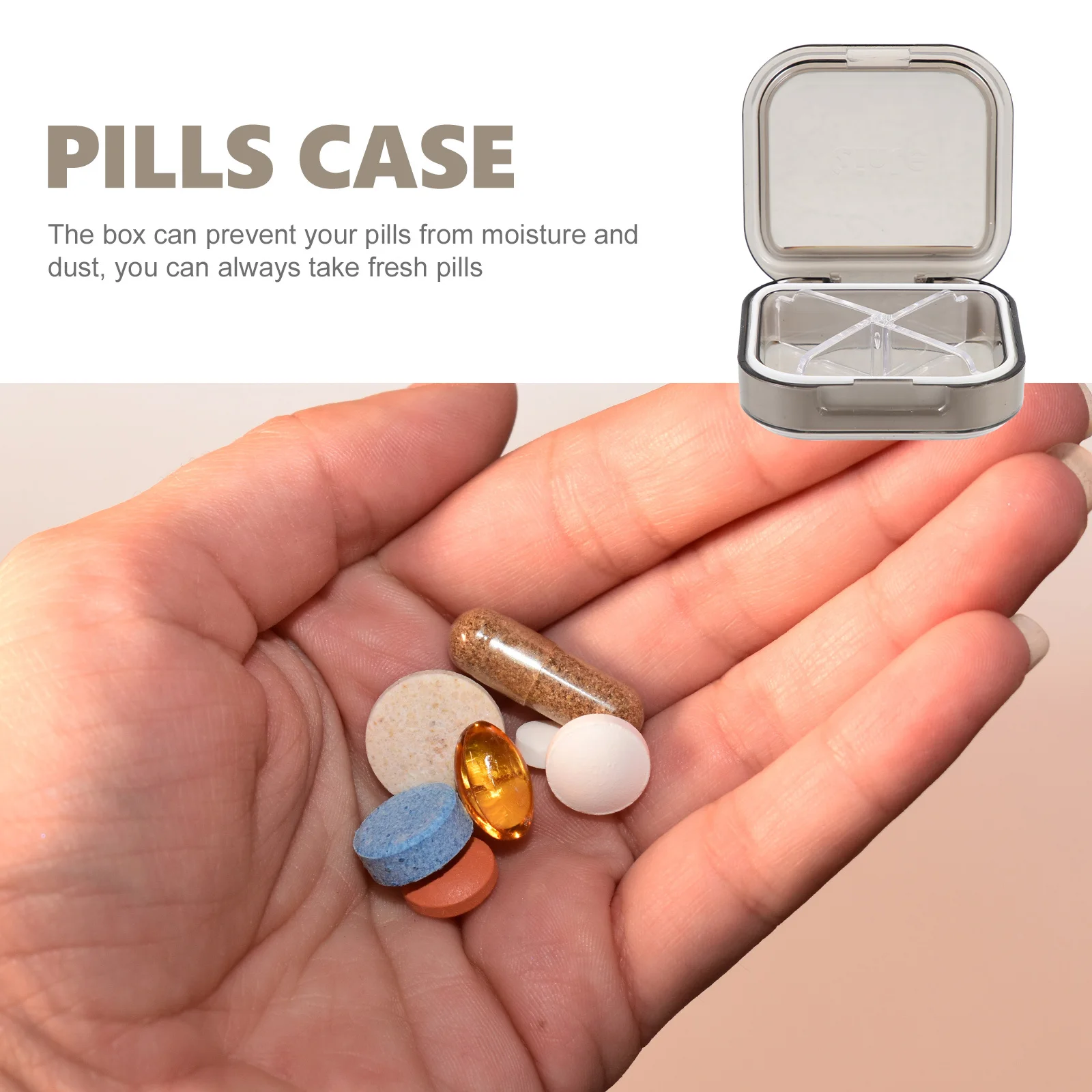 

Pills Storage Case Multi-Compartment Portable Organizer Convenient Pills Box Dental Braces Storage Small Medicine Container