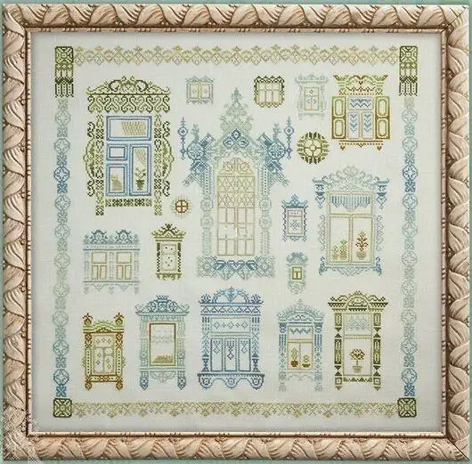 DIY Needle Work Cross Stitch Russian style windows 57-57 counted Cross Stitch Kit  28ct 14ct 32ct Metallic cotton aida