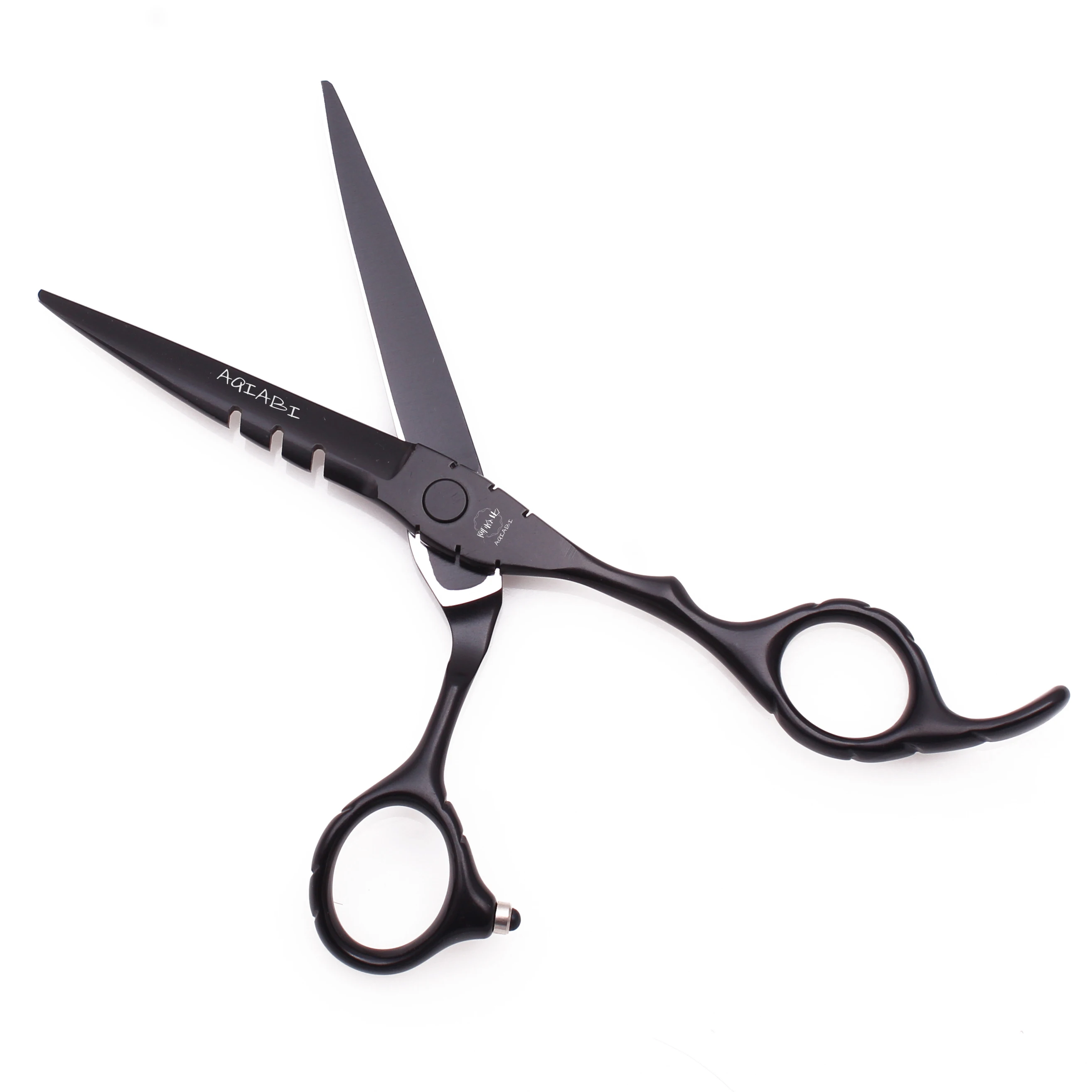 Professionelle Friseurschere 5,5" 6" AQIABI Japan Edelstahl Effilierschere Friseursalon Haarschneideschere Rot A1010 – Detail 19