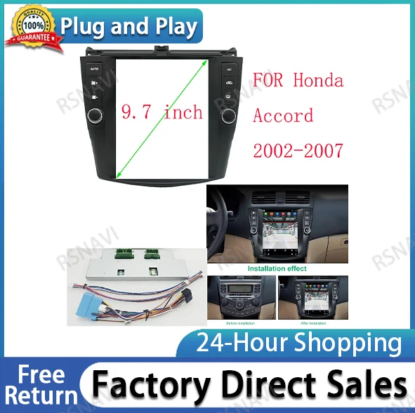 

9.7 Inch For Honda Accord 7TH 2002-2007 2 Din Head Unit Car Radio Android Stereo MP5 GPS Player Casing Frame Fascia Dash Cover