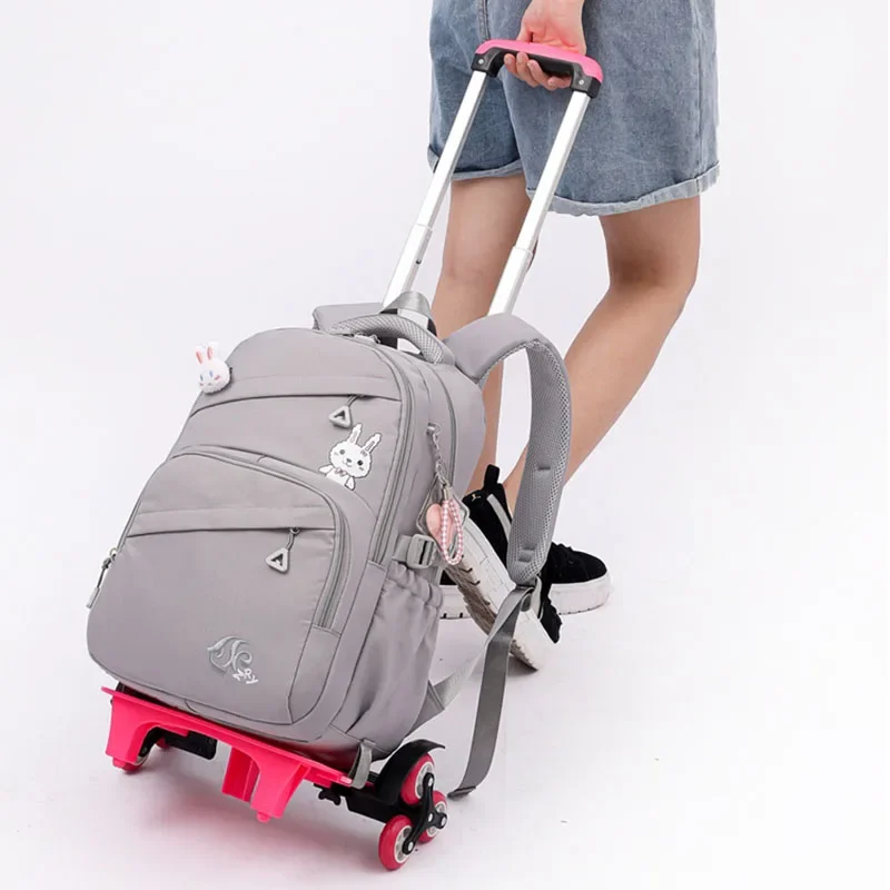 New Rolling Backpack Trolley School Bags for Girls Travel Luggage Back Pack for Kids Wheeled Bookbag Mochila Infantil Rodinha