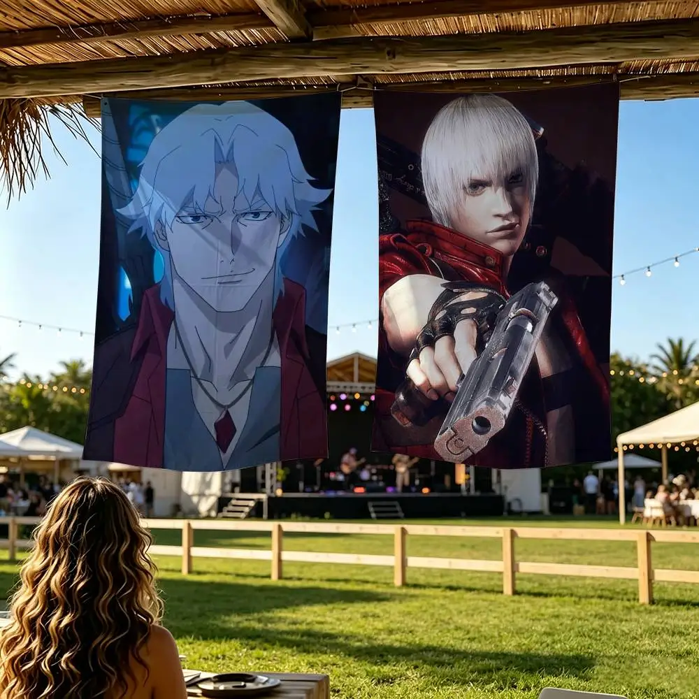 D-Dante D-Devil May C-Cry Flag Digital Printing Banner for Garage Wall Out Door Decoration