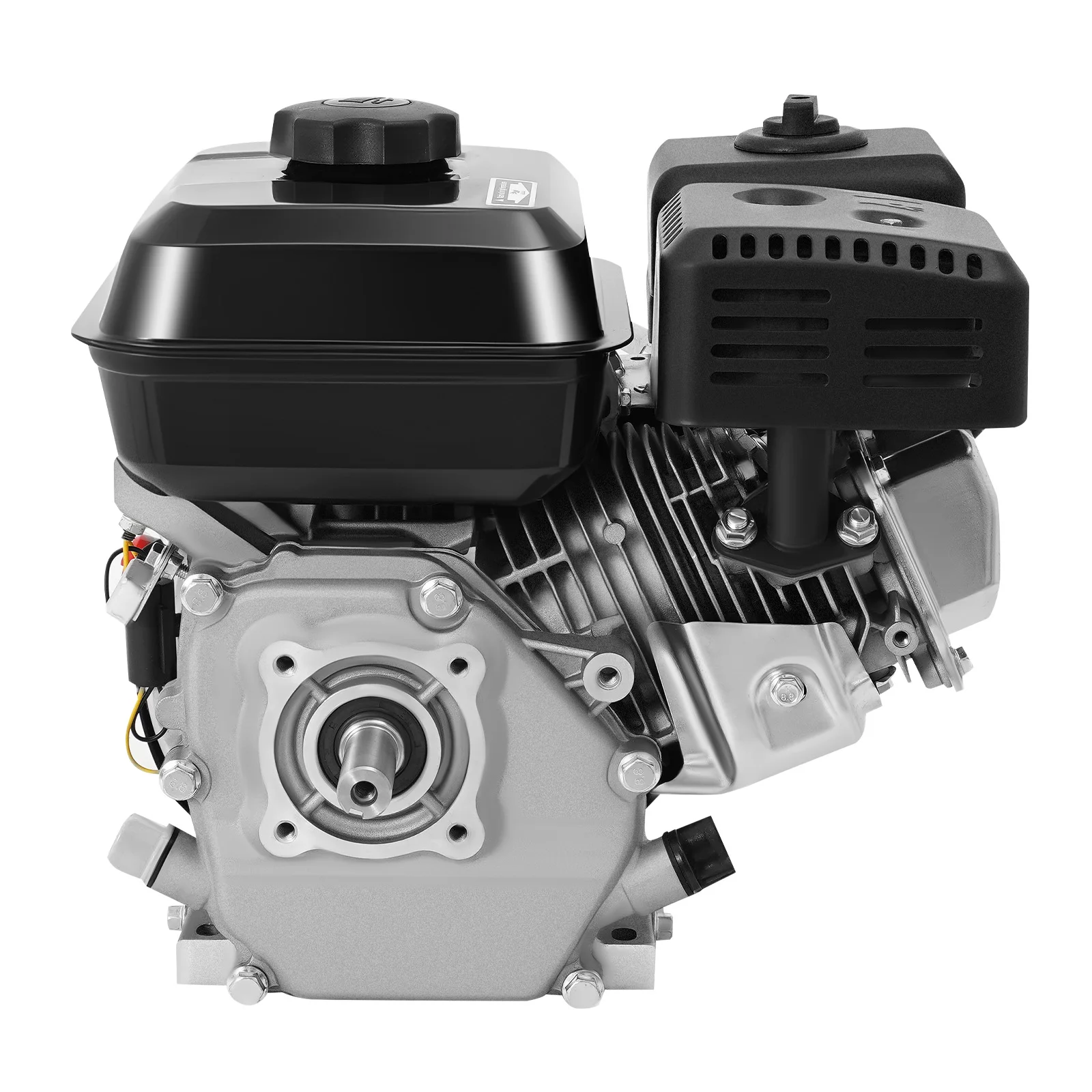 212CC 4-Stroke Gas Engine 7.5HP – 4kW 3600rpm Pull Start OHV Air-Cooled – for Water Pump Generator Compressor – Black