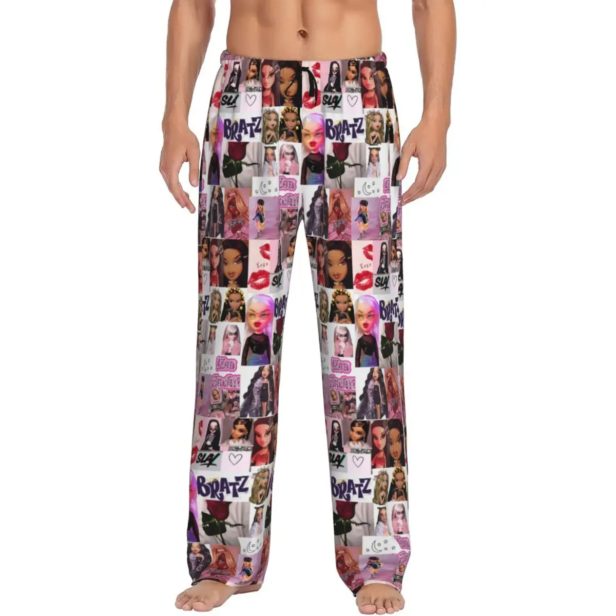 

Эстетические пижамные штаны для кукол Bratz на заказ, мужская одежда для сна, штаны для сна с карманами