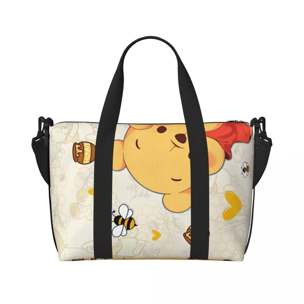 

Модная женская сумка-тоут с Винни-Пухом для покупок, большие сумки для выходных для вечеринок