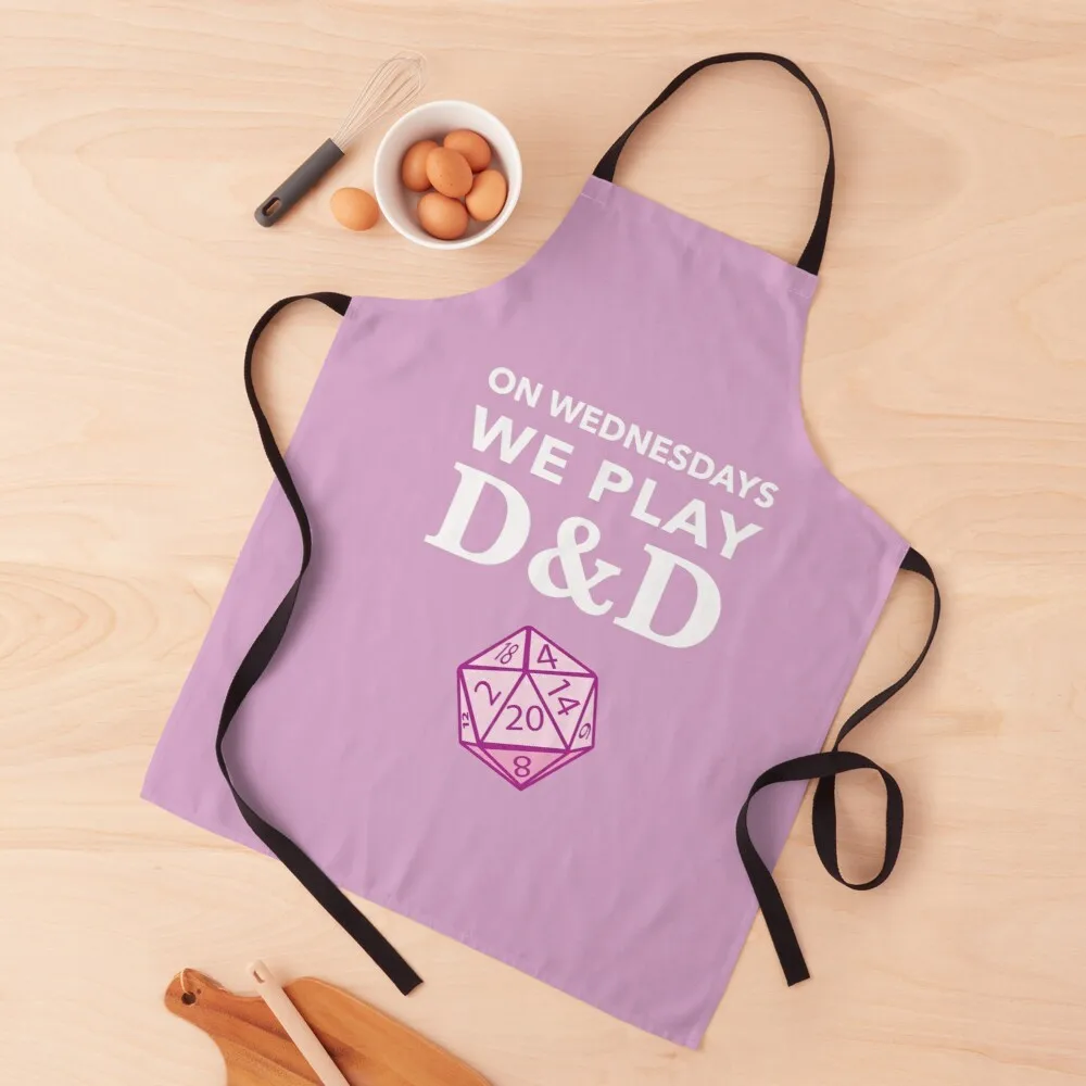 On Wednesdays We Play D&D - PinkApron oil proof apron halloween apron