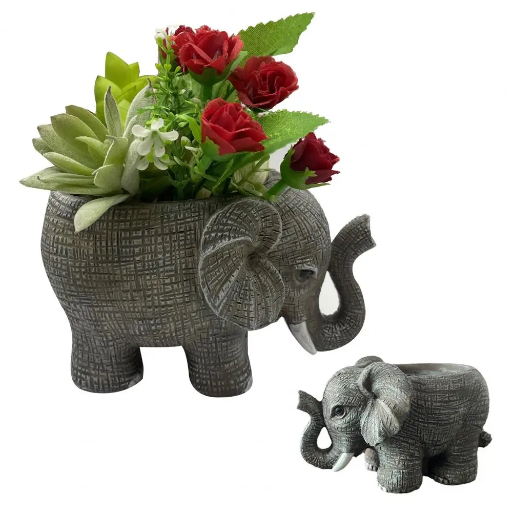 

Resin Elephant Shaped Planter,Creative Animal Ornament for Indoor Plants for Office Home Desktop Decor