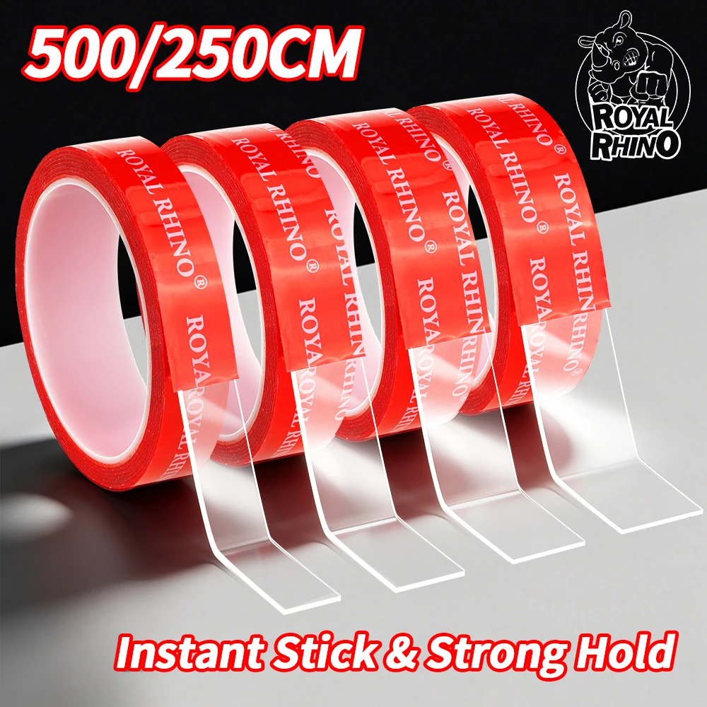 Transparent Strong Double Sided Tape High Bond UV Heat Resistant No Trace 6-50mm for Glass Acrylic Sign Industrial Mount Fixing