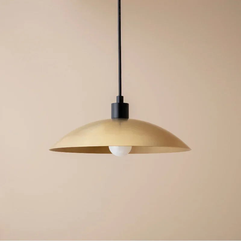 All Copper Single Head Small Chandelier Nordic Modern And Simple Creative Bedroom Bedside Lamp Dining Room Brass Pendant light