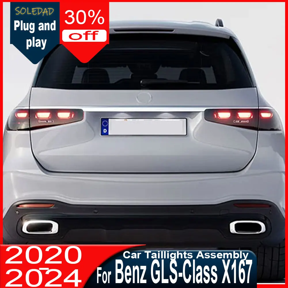 

Автомобильные задние фонари для Mercedes-Benz GLS W167 2019-2023: Светодиодные задние фонари, ДХО, задние указатели поворота, автомобильные аксессуары