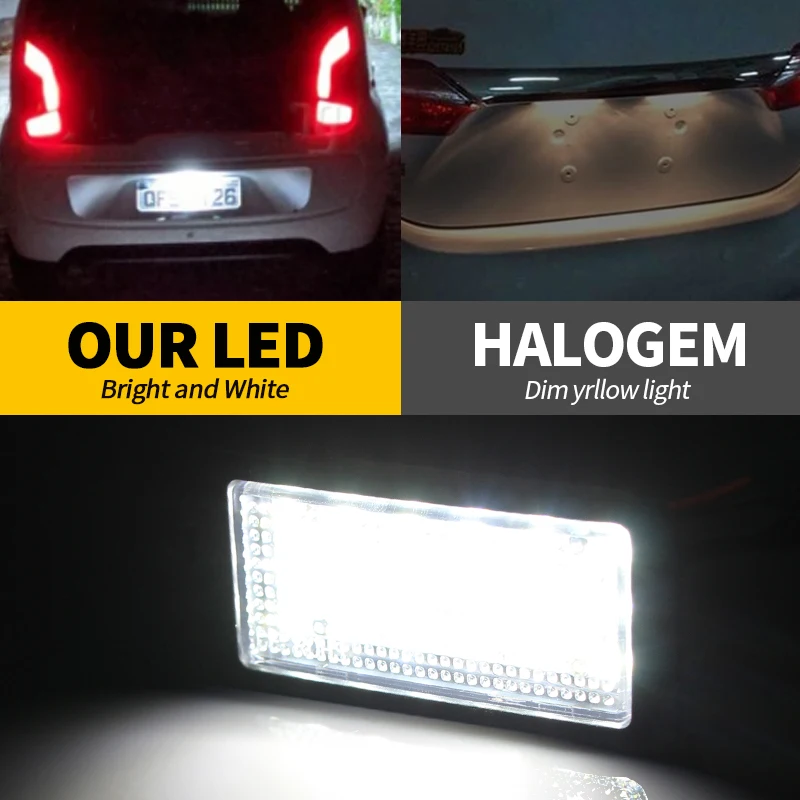 2 قطعة OEM #   1S0943021 لسكودا سيتيجو/E-Citigo لمقعد Mii/e-Mii 2012-2021 لمبات لوحة الترخيص البيضاء الساطعة والتوصيل والتشغيل