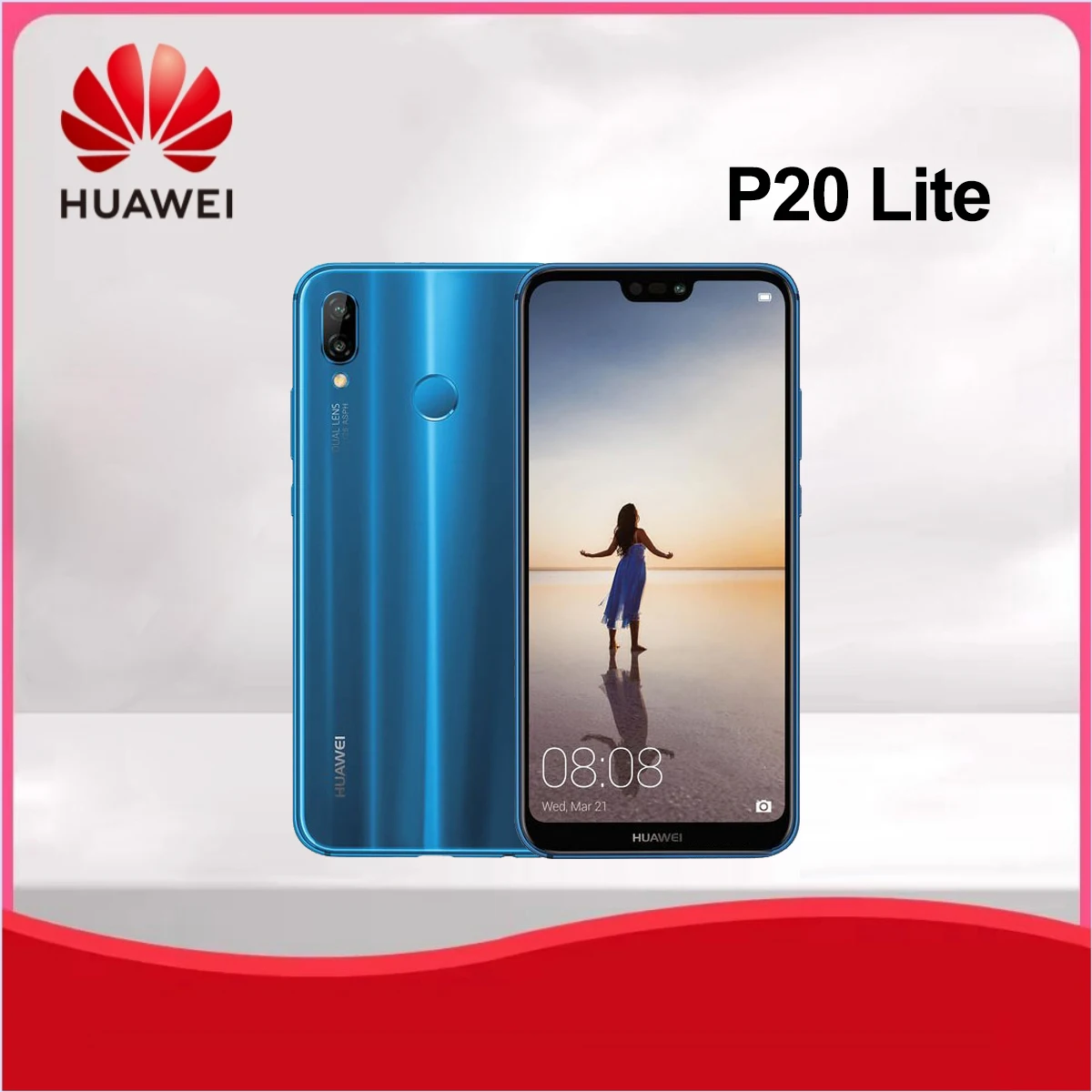 HUAWEI-P20 Lite-teléfono inteligente Android, 5,84 pulgadas, 128GB de ROM,4GB de RAM, 16 + 24MP,Google Play Store, red 4G