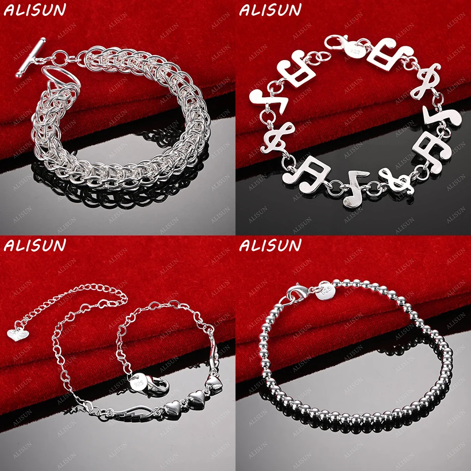 

ALISUN 925 Sterling Silver Design Bracelets For Women Men Charm Trend Birthday Gifts Fashion Party Fine Jewelry