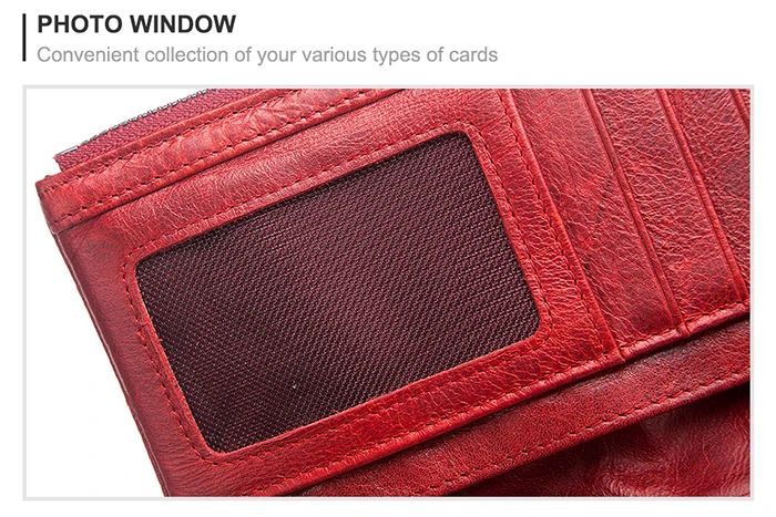 KAVIS Damen-Geldbörse, echtes Leder, lange Clutch mit RFID-blockierendem Kartenhalter, Reißverschluss, Münzgeldbörse, große Kapazität, Handytaschen – Detail 7