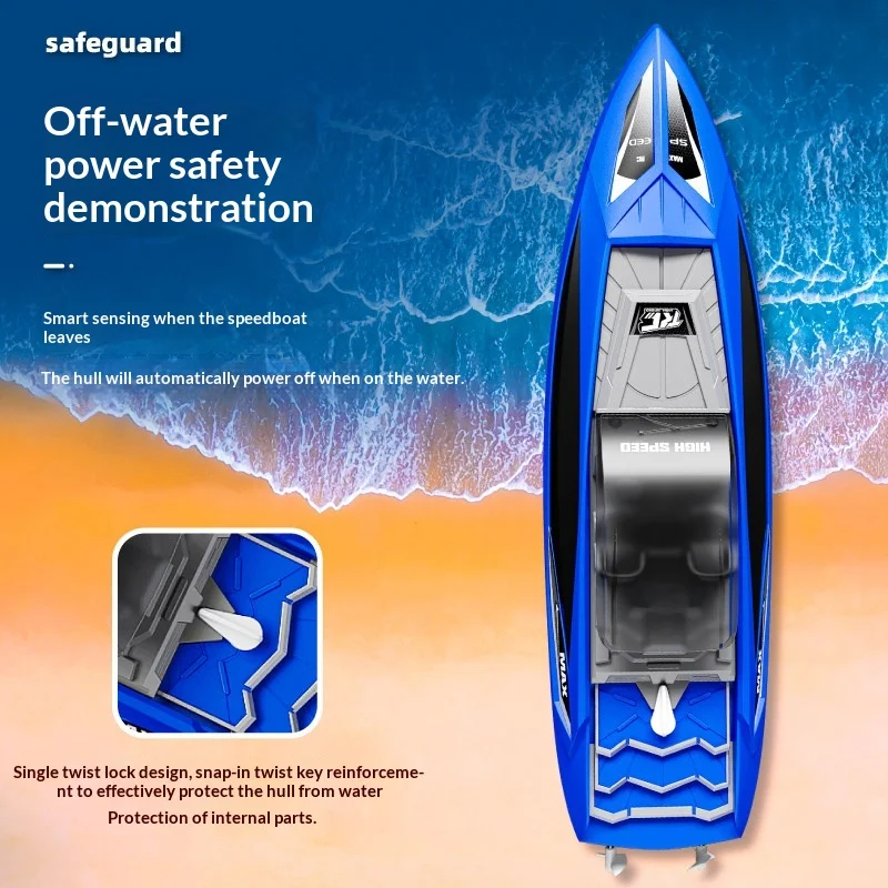Safeguard High Speed Remote Control Boat Dual Motor Propeller Brushed Electric With Reverse Function For Outdoor Water Sports