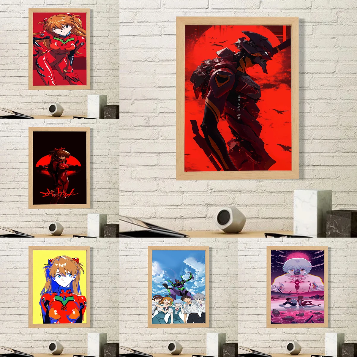 

N-Neon G-Genesis E-Evangelion Anime Classic Anime Poster Home and Decoration Living Room Prints Wall Art Mural Vintage Decor For