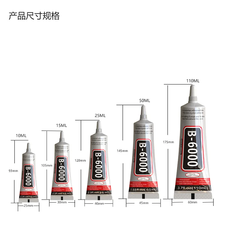 10-110ml Bulaien B6000 Transparent Contact Phone Repair Adhesive Multi-Purpose Diy Epoxy Adhesive With Precision Applicator Tip