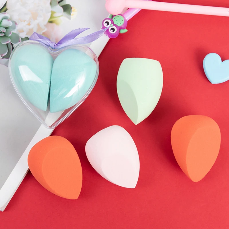 Forma de coração criativo maquiagem em pó puff esponja macia cabaça cosméticos sopro molhado/seco meninas compõem pó facial fundação sopro