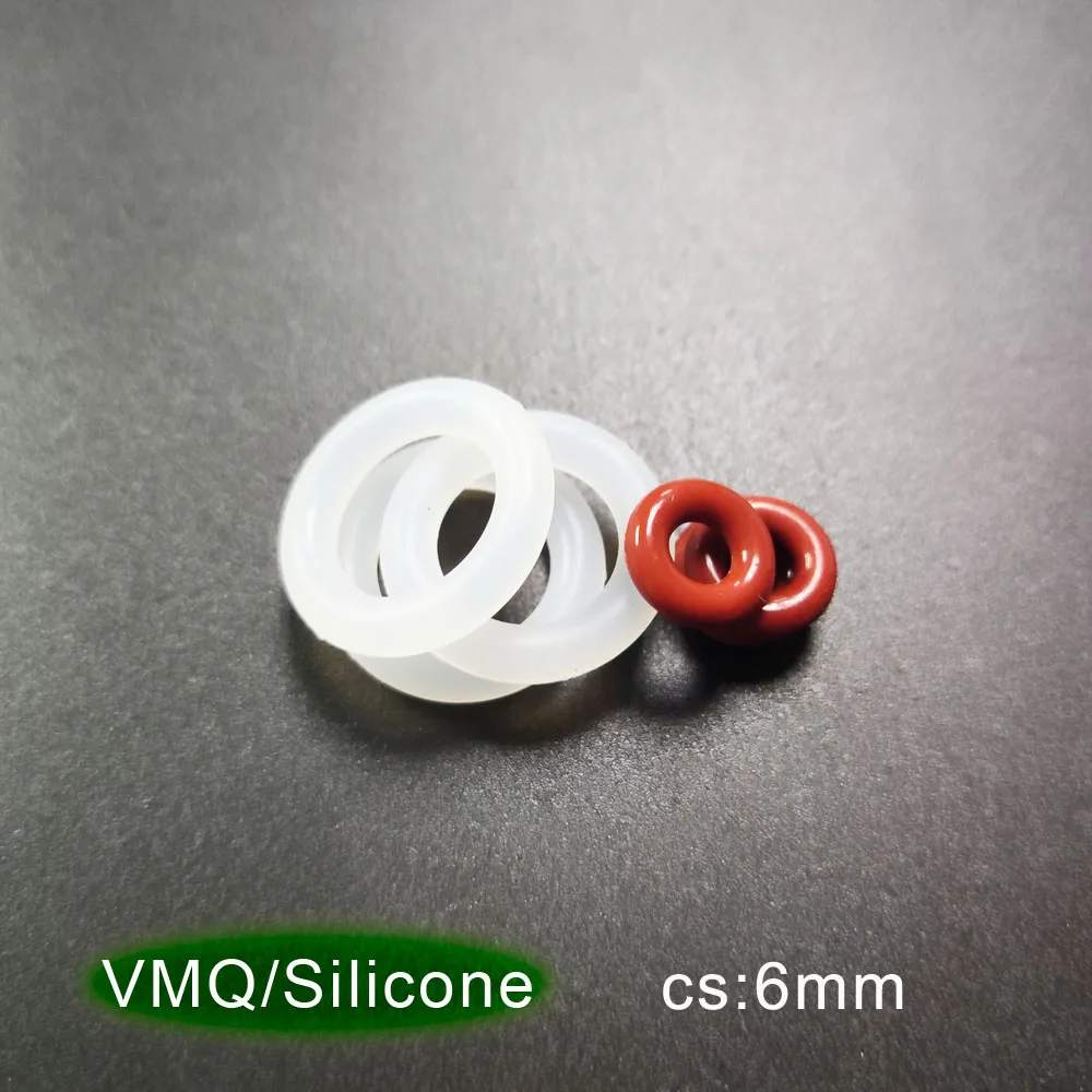 

VMQ Ring Thickness CS 6mm Silicone Rubber Seals Washer O-Rings Gasket Oil Seal 40/45/50/55/60/65/70/75/80/85/90/100-400*6mm