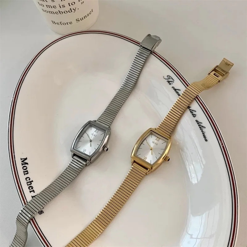 Fashion Barrel Shaped Watch Stainless Steel Strap Quartz Watch for Women Casual Luxury Ladies Gift Wristwatch relojes para mujer