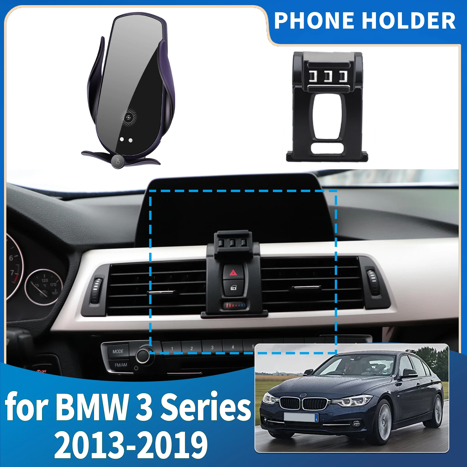 

fit for BMW 3 Series 2013 2014 2015 2016 2017 2018 2019 ​​Integrated Screen Mount Phone Holder Mount Car accessoires
