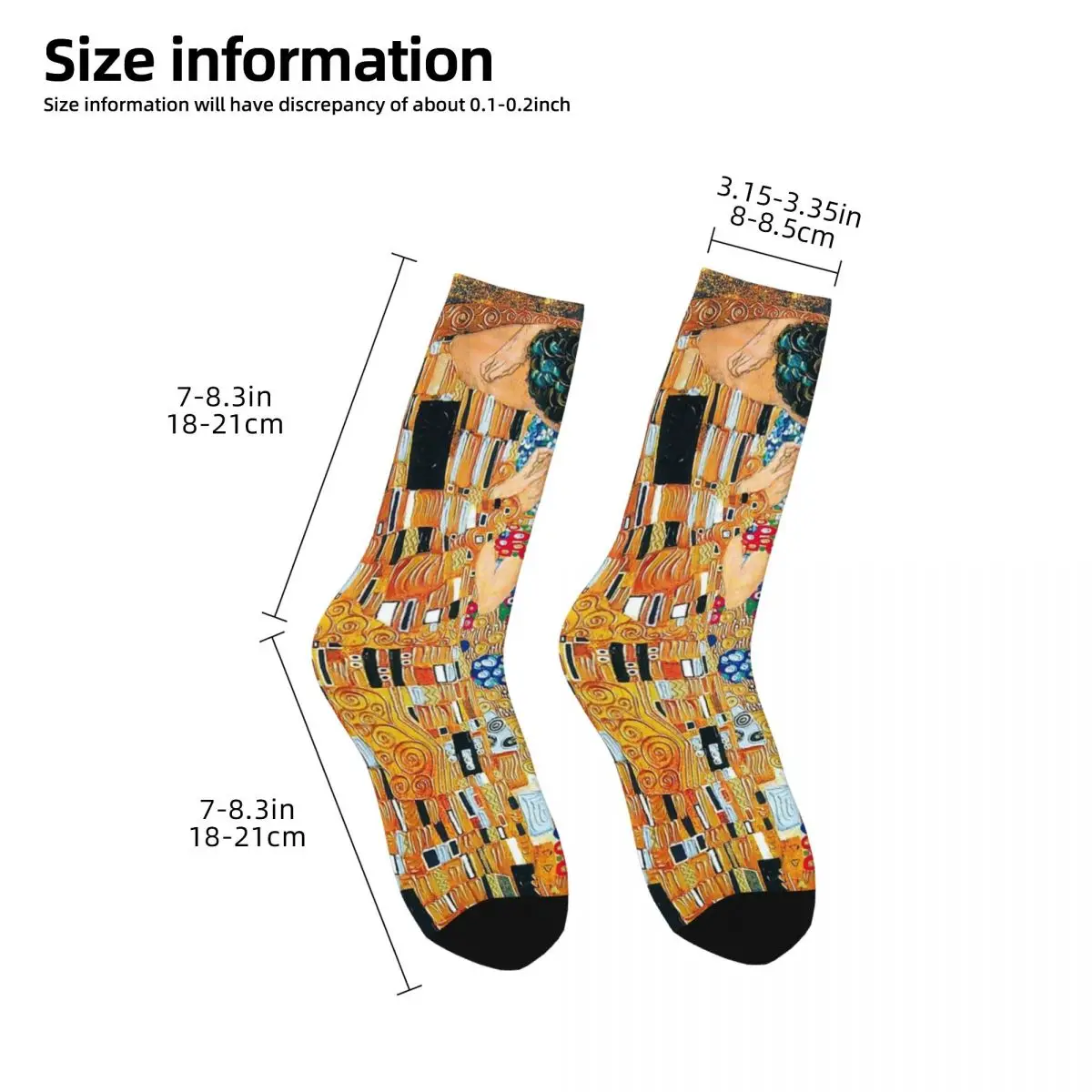 Gustav Klimt - The Kiss Socks Harajuku High Quality Stockings All Season Long Socks Accessories for Man\'s Woman Birthday Present