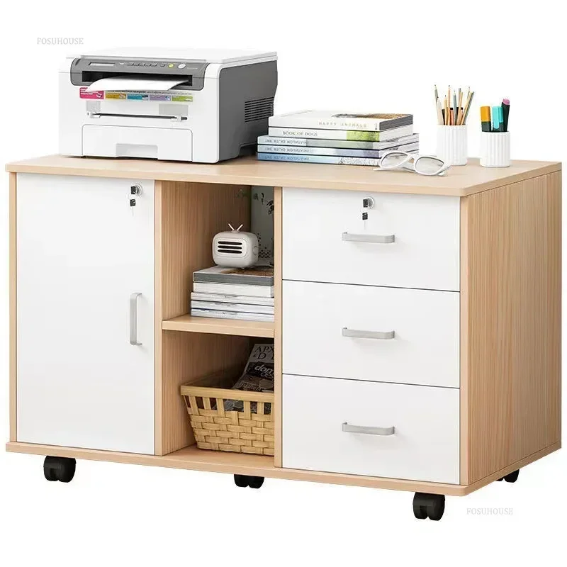 

Removable Modern Filing Cabinets for Office Drawer-type Wooden Storage Cabinet Light Luxury Household File Cabinets for Balcony