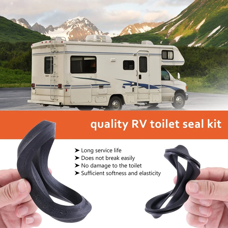 ABBN-RV Toilettendichtungsset, kompatibel mit Camper 300/310/320 RV-Toiletten zum Ersetzen 385311652   Teil der Toilettendichtung für Wohnmobile, 2-in-1-Kombi-Set