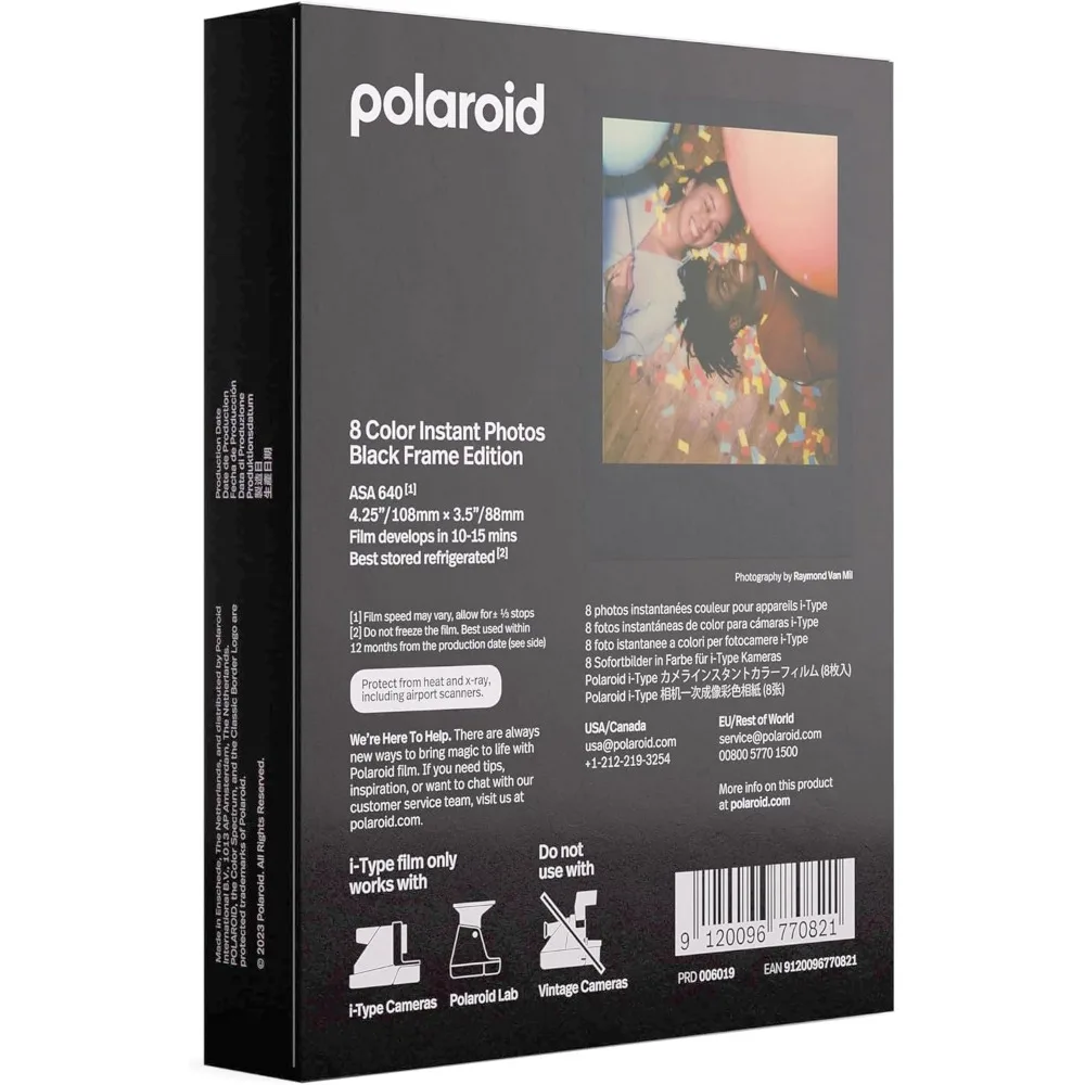 Instant Color Film Black Frame Edition, 2 Pack, 16 Photos Bundle with Cleaning Cloth view 3