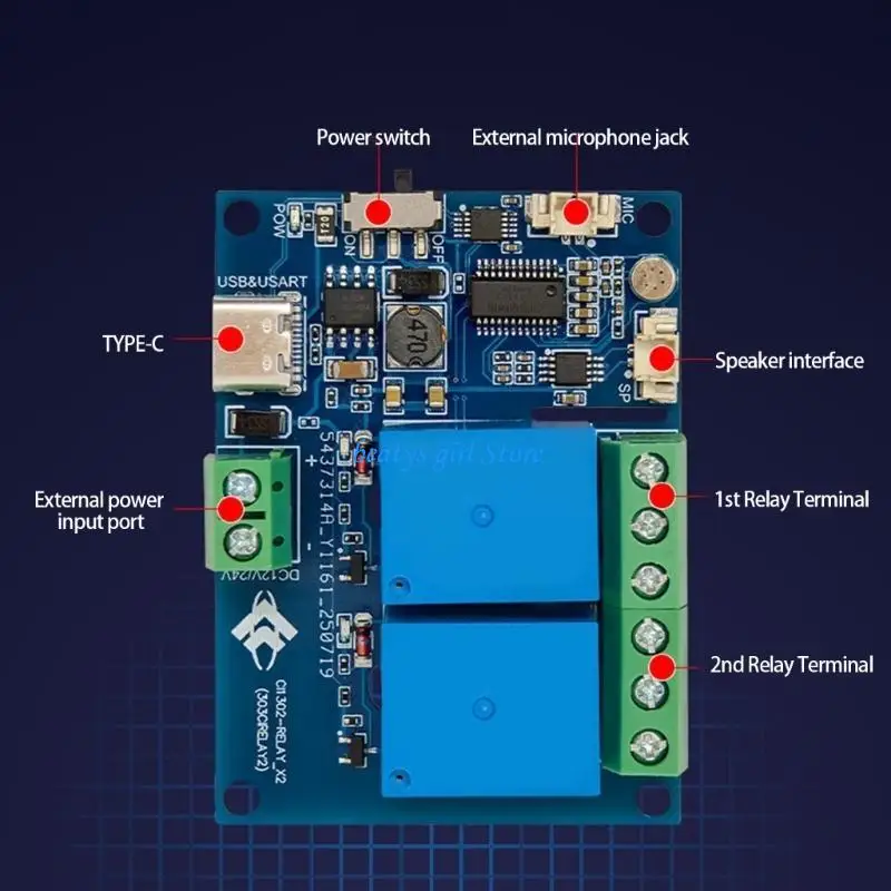 C7AB CI1302 2 Channel Voice Activated Module Data Transmission Voice Control
