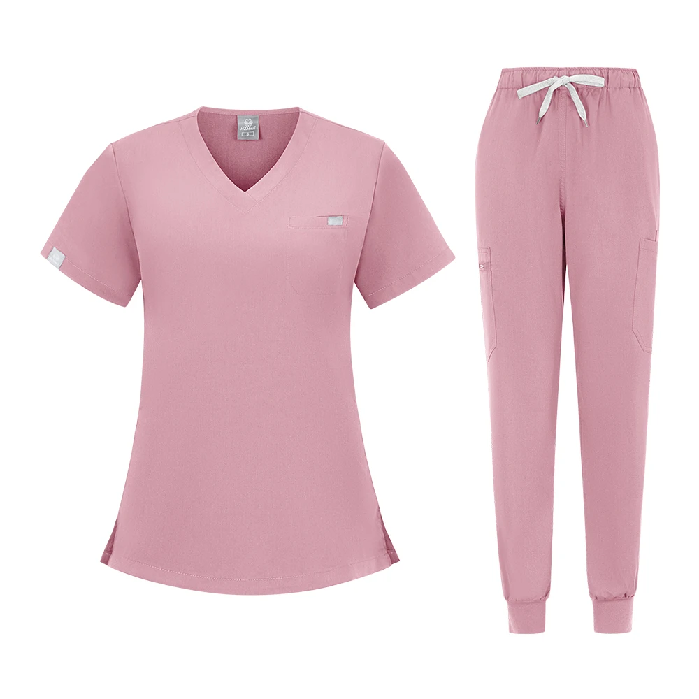 Costumi da infermiera per donna Uniforme medica Scrub Badante Chemise Tunica chirurgica veterinaria Abiti da lavoro Scrub Set Donna XS