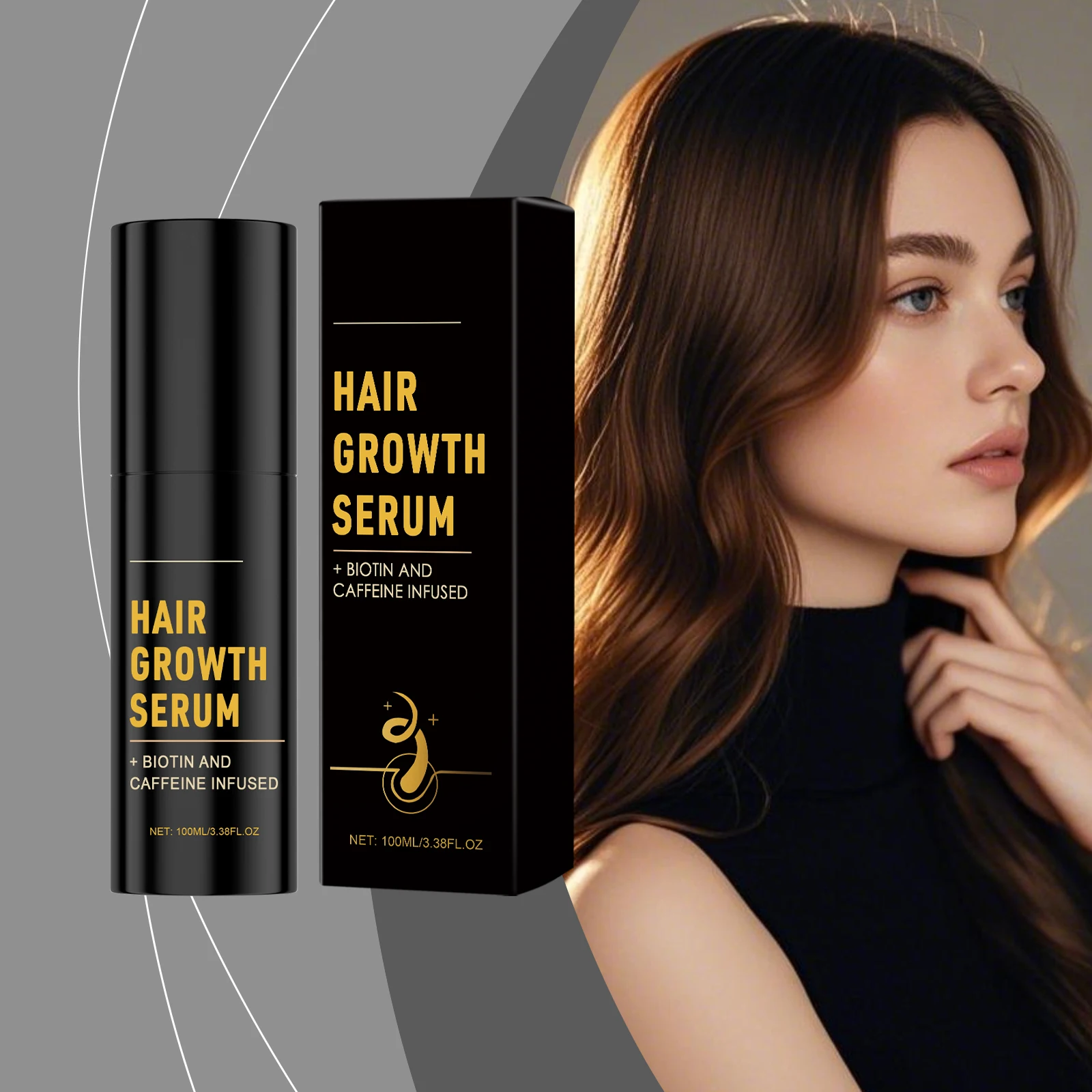 مصل البيوتين لنمو الشعر مضاد لتساقط الشعر، تقوية استعادة الشعر، منتجات العناية بفروة الرأس، مصل الكافيين