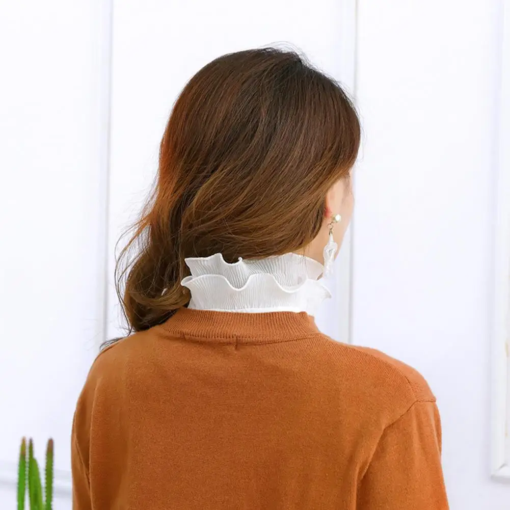 Everyday Wear Fake Collar Women Fake Collar Fake Collar Lace Jacquard Tube Top Adjustable Bust Button Closure Solid Color Formal