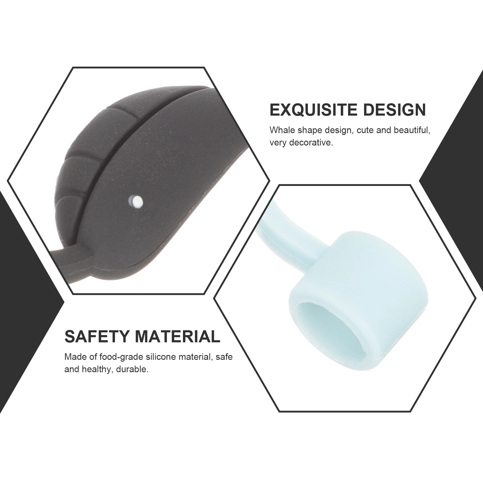 

10pcs Straw Caps Dustproof Covers Whale Shape Silicone Reusable Drinking Straw Tips Airtight Lightweight Cute Design Decorative